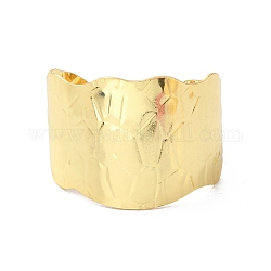 Brazaletes de latón chapado en rack, brazaletes abiertos para mujer, sin plomo y cadmio, real 18k chapado en oro, 1-1/8 ~1-7/8 pulgada (2.9~4.65 cm), diámetro interior: 2-1/4x2 pulgada (5.85x5 cm)