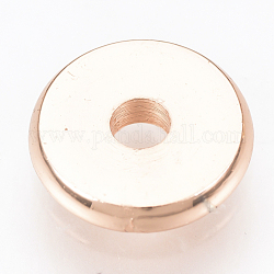 Brass Spacer Beads, Disc, Rose Gold, 4x1.6mm, Hole: 1.5mm
