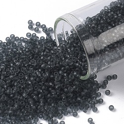 Toho perles de rocaille rondes, Perles de rocaille japonais, (9bf) diamant noir transparent mat, 11/0, 2.2mm, Trou: 0.8mm, environ 1110 pcs/10 g