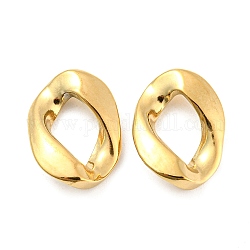 304 Edelstahl verbindet Ringe, Twisted oval, echtes 18k vergoldet, 19x14x3.5 mm, Innendurchmesser: 11x7 mm