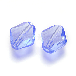 Imitazione branelli di cristallo austriaco, grado aaa, sfaccettato, rombo, blu fiordaliso, 14~14.5x12x5~7mm, Foro: 0.9~1 mm