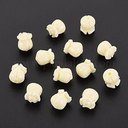 Perles de coquille, teinte, fleur, mousseline de citron, 9x7.8mm, Trou: 1.2mm