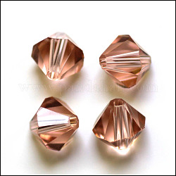 Имитация австрийских кристаллов, класс AAA, граненые, двухконусные, розовые, 8x8 мм, отверстие : 0.9~1 мм