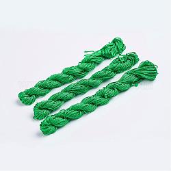 Fil de nylon, cordon de bijoux en nylon pour la fabrication de bracelets tissés , verte, 1mm, environ 26.24 yards (24m)/paquet, 10 faisceaux / sac, environ 262.46 yards (240 m)/sac