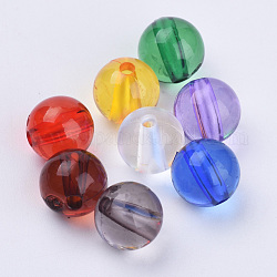 Perles en acrylique transparente, ronde, couleur mixte, 12x11.5mm, Trou: 1.7mm, environ 500 pcs/500 g