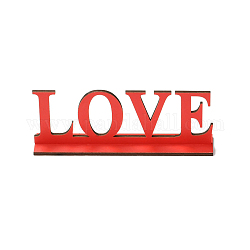 Ensembles de supports d'affichage en bois naturel, mot d'amour, rouge, 76x200x4.5mm