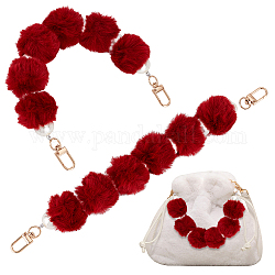 Soffici cinghie per borse corte, catena decorativa in lega con chiusura girevole e perla in plastica imitazione, rosso, 30x3.5cm
