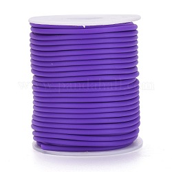 Полая труба ПВХ трубчатый синтетический каучуковый шнур, обернутый круглый белой пластиковой катушке, розовато-лиловый, 3 мм, отверстие : 1.5 мм, около 27.34 ярда (25 м) / рулон