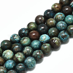 Hebras de perlas de jaspe de onda natural, redondo, teñido, 6mm, agujero: 1.2 mm, aproximamente 59~61 pcs / cadena, 14.96 pulgada ~ 15.75 pulgadas (38~40 cm)