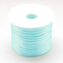 Fil de nylon, corde de satin de rattail, lumière bleu ciel, 1.5mm, environ 49.21 yards (45 m)/rouleau