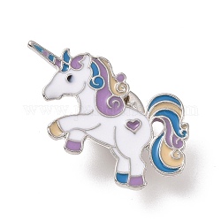 Pin de esmalte de unicornio, insignia de aleación chapada en platino para ropa de mochila, colorido, 18x34x1.5mm