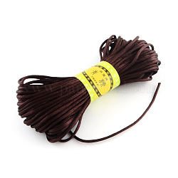 Corda in raso di poliestere rattail, per annodare cinese, creazione di gioielli, marrone noce di cocco, 2mm, circa 21.87 iarde (20 m)/fascio, 6 fasci / borsa
