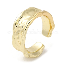 Polsini aperti in ottone, anello a fascia larga testurizzato per le donne, vero placcato oro 18k, misura degli stati uniti 6 3/4 (17.1mm), 6~8mm