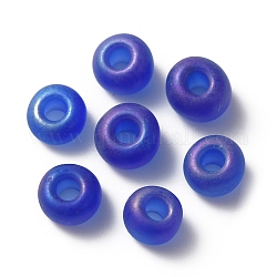 Perles en verre transparentes mat, rondelle, bleu, 5x3.5mm, Trou: 1.2mm, environ 2400 pcs/200 g