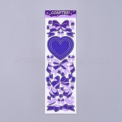 Bowknot Ribbon Pattern Decorative Labels Stickers, DIY Handmade Scrapbook Photo Albums, Purple, 165x50x0.5mm, Pattern: 4~45mm