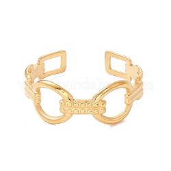 Ionenplattierung (IP) 304 Edelstahlbrille formt offenen Manschettenring, hohler Ring für Frauen, golden, uns Größe 9 1/4 (19.1mm)