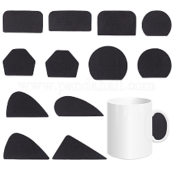 Formes de poignée de tasse eva, manipuler des moules, pour la fabrication de gobelets en céramique, formes mixtes, noir, 2.9~5x4.3~8.5x1.75 cm, 12 pièces / kit