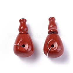 Natürlichen roten Jaspis 3-Loch-Guru Perlen, T-Perlen gebohrt, für buddhistische Schmuck machen, Klasse A, 30.5x14~14.5x16~16.5 mm, Bohrung: 1.6 mm