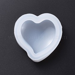 Silicone Molds, Resin Casting Molds, For UV Resin, Epoxy Resin Jewelry Making, Heart, White, 6.4x6x2cm