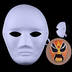 Unlackierte Maskerade-Maske selber machen, weiße Vollgesichtsmaske aus Papier für die Partydekoration, Menschliches Muster, 240x190 mm