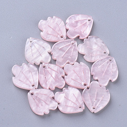 Pendenti in cellulosa acetato (resina), pesce, rosa nebbiosa, 15x13x3mm, Foro: 1.2 mm