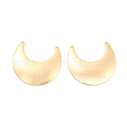 Brass Pendants, Moon Charms, Real 18K Gold Plated, 23x25x2.5mm, Hole: 1mm