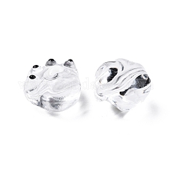 Perle di smalto acrilico trasparente, stampa di artigli di gatto, nero, 16x18.5x13.5mm, Foro: 3 mm