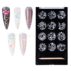 Акриловый кабошоны, ногтей декоративные аксессуары, граненые, полукруглый, прозрачные, 1.5~2.5x0.5~1 мм