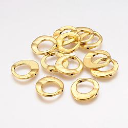Tibetan Style Irregular Ring Bead Frames, Cadmium Free & Nickel Free & Lead Free, Antique Golden, 20.5x20.5x3mm, Hole: 12mm