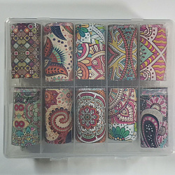 Nail Art Transfer Stickers, Nail Decals, DIY Nail Tips Decoration for Women, Flower Pattern, 100x4cm, 10sheets/box