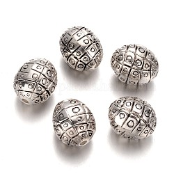 Perle di plastica ccb ovali, argento antico, 25x20mm, Foro: 4 mm