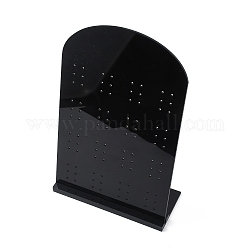 Непрозрачные акриловые подставки для серег в форме арки, держатель-органайзер для сережек, чёрные, готовый продукт: 5.4x12.35x19.8 см