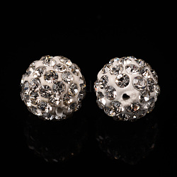 Pave bolas de discoteca, Abalorios de Diamante de imitación de arcilla polímero, Grado A, cristal, pp11 (1.7~1.8 mm), 8mm, agujero: 1 mm