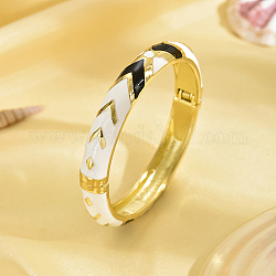 Bracelet en émail en alliage doré, flèche motif, blanc, pas de taille