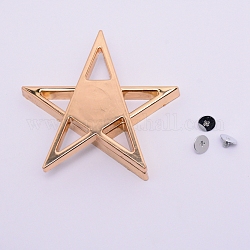 Remaches de estrella de aleación de zinc, atornillar, para diy artesanal de cuero, la luz de oro, 68.5x68.5x12.5mm, tornillo: 7.5x3.5 mm