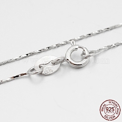 Collares de cadena coreana de plata de primera ley con baño de rodio, con cierres de anillo de resorte, cadena fina, Platino, 925 pulgada, 18mm