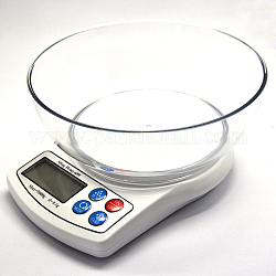 Utensili da cucina gioielli elettronico digitale scale dieta alimentare, bilancia tascabile, alluminio con abs, bianco, campo di pesata: 0.1 g ~ 6000 g, 210x185x100mm