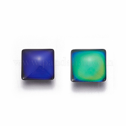 Cabochons di vetro, cabochon di umore che cambiano colore, quadrato, colorato, 10x10x4mm