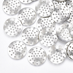 Iron Finger Ring/Brooch Sieve Findings, Perforated Disc Settings, Nickel Free, Platinum, 18x2mm, Hole: 1.2mm