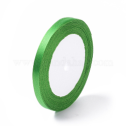 Einseitiges Satinband, Polyesterband, grün, 1/4 Zoll (6 mm), etwa 25 yards / Rolle (22.86 m / Rolle), 10 Rollen / Gruppe, 250yards / Gruppe (228.6m / Gruppe)