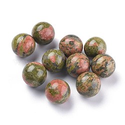 Perle Unakite naturali, sfera di pietre preziose, Senza Buco / undrilled, tondo, 17.5~18mm