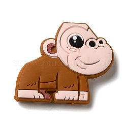 Cuentas focales de silicona de calidad alimentaria de orangután., masticar cuentas para mordedores, diy collares de enfermería haciendo, chocolate, 30x35.5x8.5mm, agujero: 2.5 mm