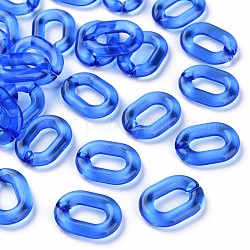 Anillos de acrílico transparente enlace, conectores de enlace rápido, para hacer cadenas de cable, oval, azul, 24x18x5mm, diámetro interior: 13x7 mm, aproximamente 403 unidades / 500 g