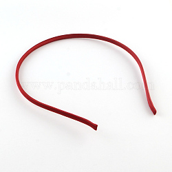 Accesorios de pelo y fornituras de la banda para el cabello de hierro, cubierto con tela, de color rojo oscuro, 120~128mm