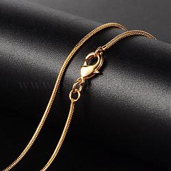 Messing Halsketten, runde Schlangenkette, mit Karabinerverschluss, golden, 17.52 Zoll, 1.2 mm