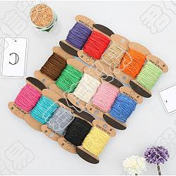 Jute Cord, Jute String, Jute Twine, 3 Ply, for Jewelry Making, Mixed Color, 2mm, 10m/board, 12boards/set