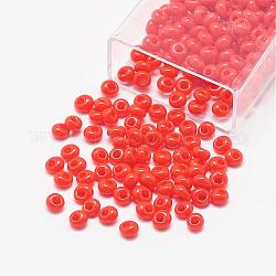 Toho perles de rocaille à franges japonaises, Perles de rocailles à trous ronds en verre opaque, (50) orange coucher de soleil opaque, 5x4.5mm, Trou: 1.5mm, environ 5000 pcs / sachet , 450 g / sac