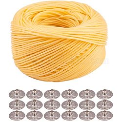 PandaHall Elite 100m(109 Yards) 1.2mm Organic Hemp Wick Line Candle Wick with 100pcs Platinum Candle Wick Sustainer Tabs for Candle Making Candle DIY