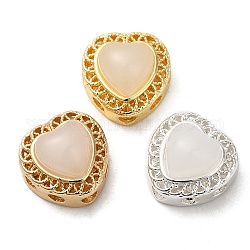 Perline in ottone, con resina, placcato di lunga durata, cuore, colore misto, 10.5x10x7mm, Foro: 1.6 mm