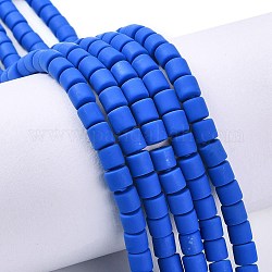 Polimero a mano fili argilla perline, colonna, blu, 6.5x6mm, Foro: 1.2 mm, circa 61pcs/filo, 15.75 pollice (40 cm)